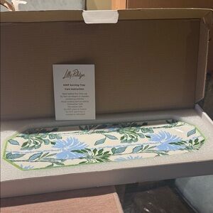 Lilly Pulitzer Blue and Green Leaf Tray